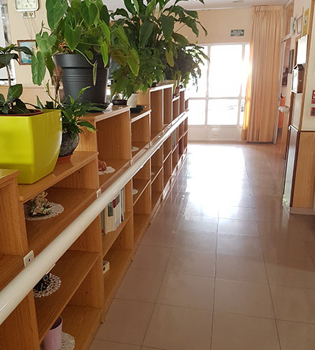 Mio Cid Hogar Residencial pasillo con protección y plantas de adornos